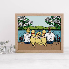 Personlig Gult Labrador Family Blonde Kort B Poster