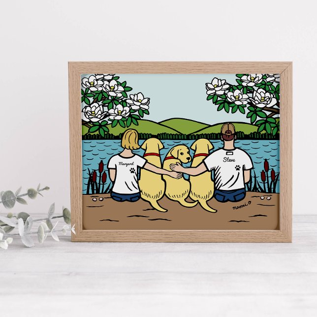 Personlig Gult Labrador Family Blonde Kort B Poster (Skapare uppladdad)
