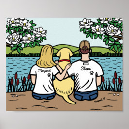 Personlig Gult Labrador Family Blonde L Poster