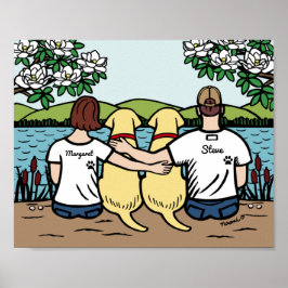 Personlig Gult Labrador Family Brown Kort B Poster