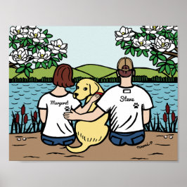 Personlig Gult Labrador Family Brown S Poster
