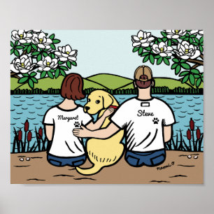 Personlig Gult Labrador Family Brown S Poster