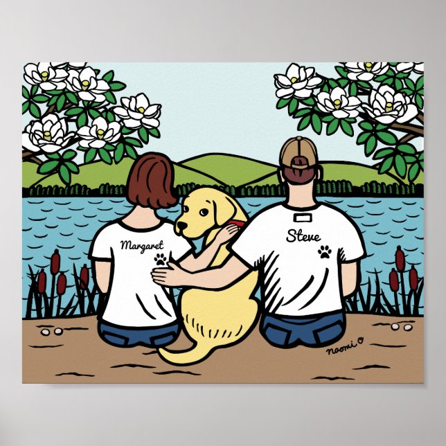 Personlig Gult Labrador Family Brown S Poster (Framsidan)