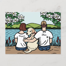 Personlig Gult Labrador Family Brown S Vykort