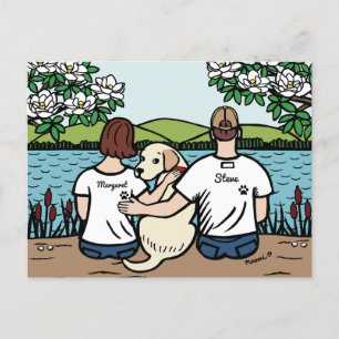 Personlig Gult Labrador Family Brown S Vykort