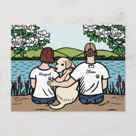 Personlig Gult Labrador Family Brown S Vykort