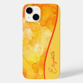 Personlig Gult Orange Vattenfärg