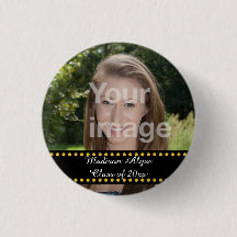 Personlig Gult Photo Studenten Year Button
