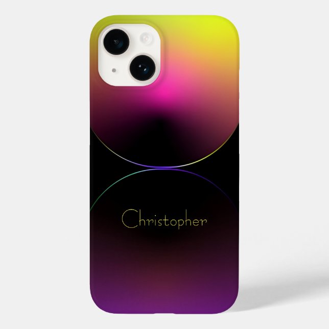 Personlig gult Radial Struktur iphone 15 (Baksida)