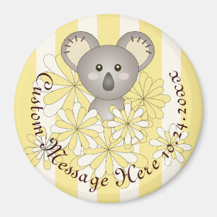 Personlig Gult Rand Baby Koala-partiets favör Magnet