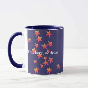 Personlig Gult Rosa Stars Mugg