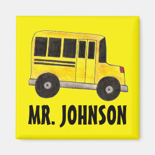 Personlig Gult School Buss Driver Education Magnet