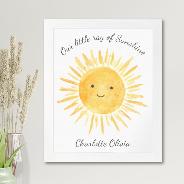 Personlig Gult Sol Boho Baby Nursery Decor Poster (Skapare uppladdad)