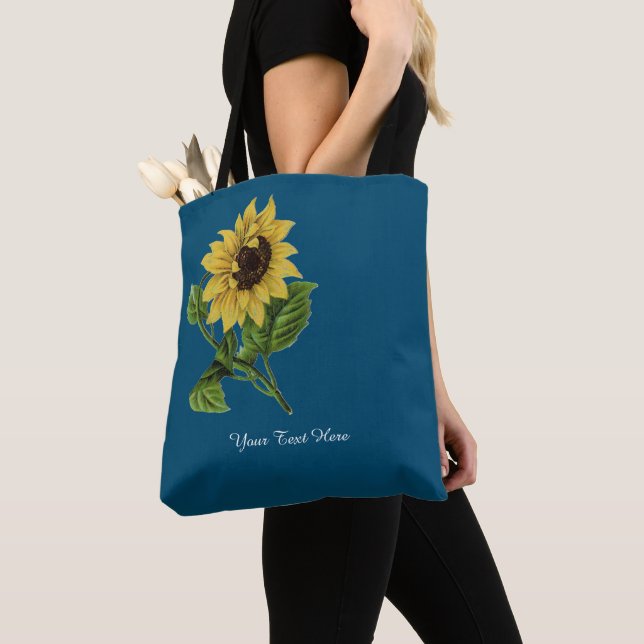 Personlig Gult Solros Tote Bag Tygkasse (Närbild)