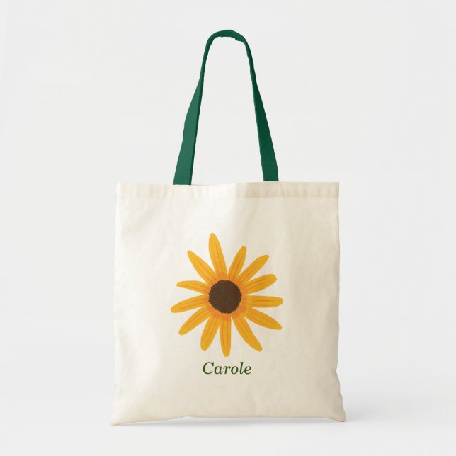 Personlig Gult Solros Tote Bag Tygkasse (Framsidan)