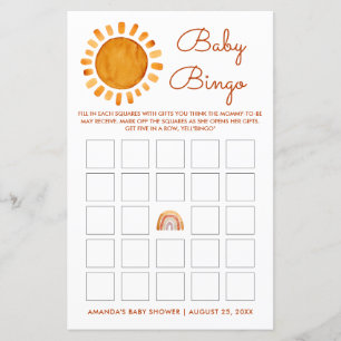 Personlig Gult Sunshine Baby Bingo