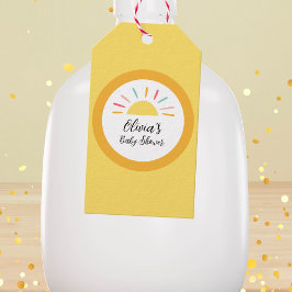 Personlig Gult Sunshine Baby Shower Presentetikett