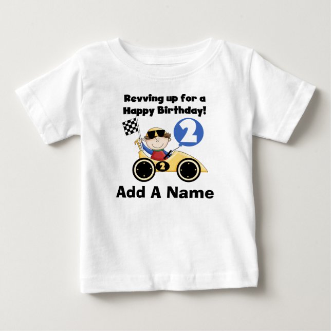 Personlig Gult Tävling 2:a födelsedag Tshirt T-shirt (Framsida)