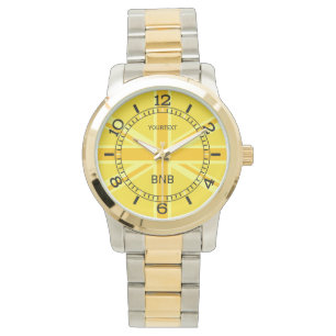 Personlig Gult Union Jack British Flagga Dial Armbandsur