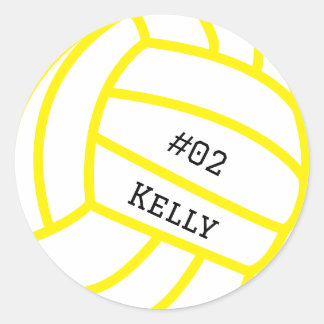 Personlig Gult Volleyball Stickers Runt Klistermärke