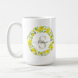 Personlig Gult White Daffodil Garland Kaffemugg