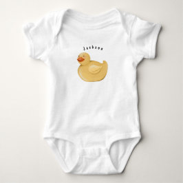 Personlig gummiankebarnbaddräkt t shirt