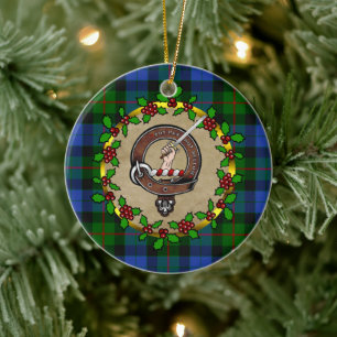 Personlig Gunn Clan-märke & Tartan juldekoration