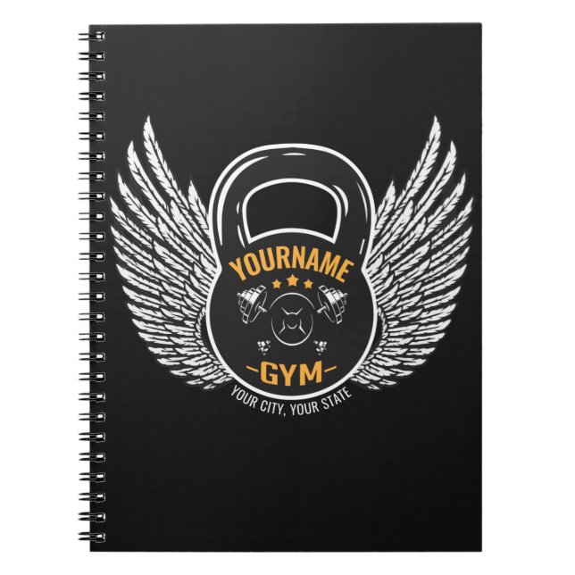 Personlig GYM Fitness Trainer Kettlebell Anteckningsbok (Framsidan)