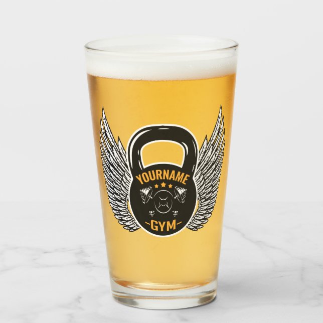 Personlig GYM Fitness Trainer Kettlebell  Glaskopp (Framsida fylld)