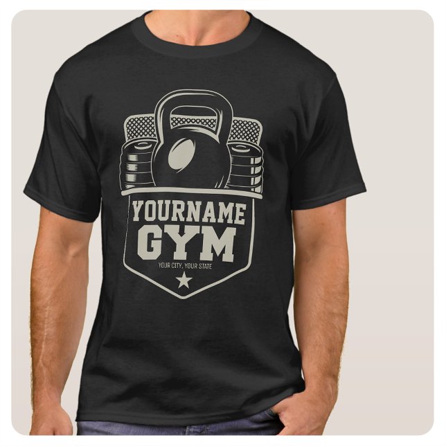 Personlig GYM Kettlebell Fitness Trainer T Shirt (Skapare uppladdad)