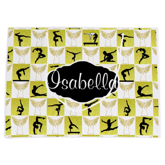 PERSONLIG GYMNAST CHRISTMAS ANGEL GIFT BAG (Framsidan)