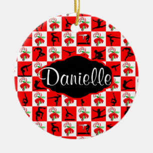 PERSONLIG GYMNAST CHRISTMAS CANDY CANE ORNAMENT