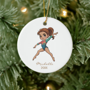 Personlig Gymnast gymnastik Tjej Jul  Julgransprydnad Keramik