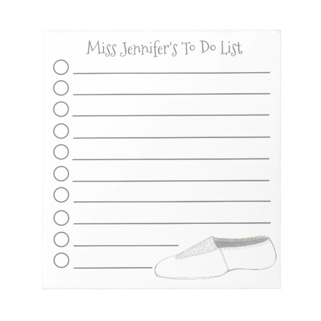Personlig Gymnastics Acro Dance Teacher Gift Anteckningsblock (Framsida)