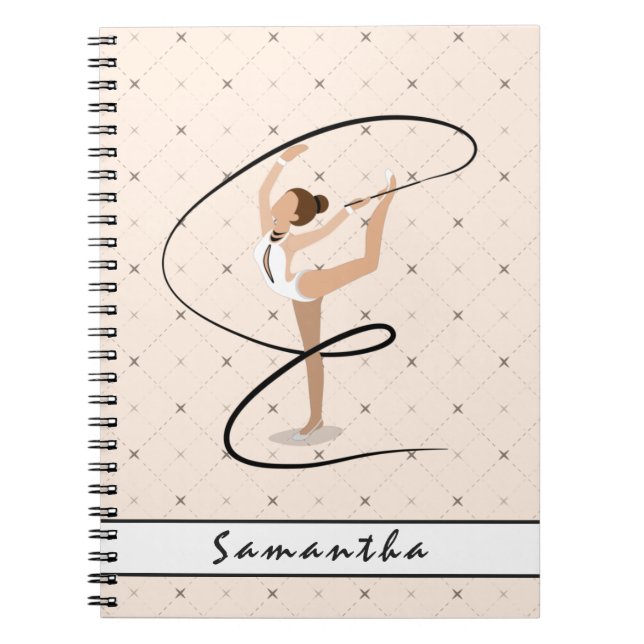 Personlig Gymnastics Baby Rosa Checkered Girly Anteckningsbok (Framsidan)