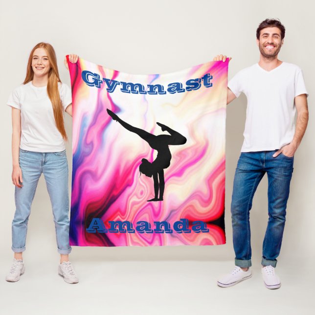 Personlig Gymnastics Fleece Blanket for Girls (På plats)