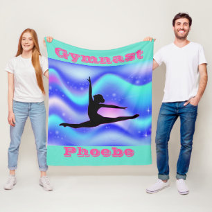 Personlig Gymnastics Fleece Blanket for Girls