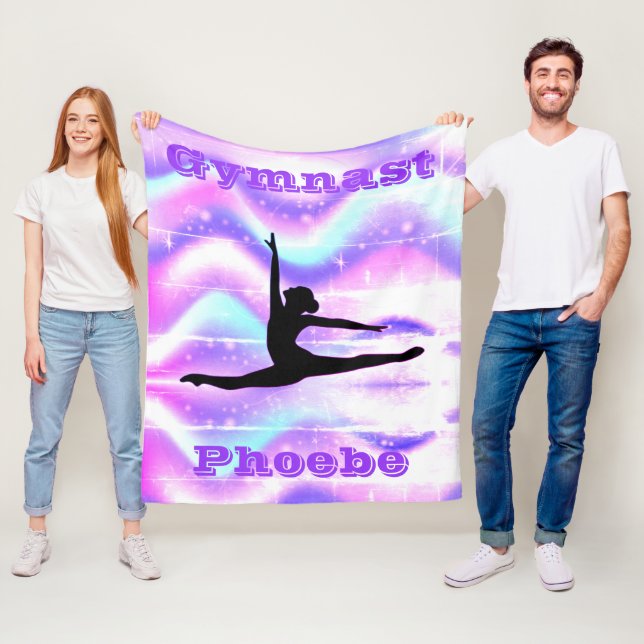 Personlig Gymnastics Fleece Blanket for Girls (På plats)