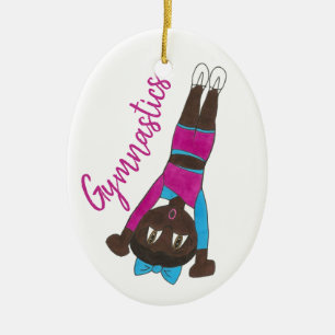 Personlig Gymnastics Gym Coach Gymnast Gift Julgransprydnad Keramik