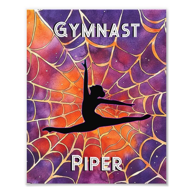 Personlig Gymnastics Halloween Spindelnät Fototryck (Framsidan)