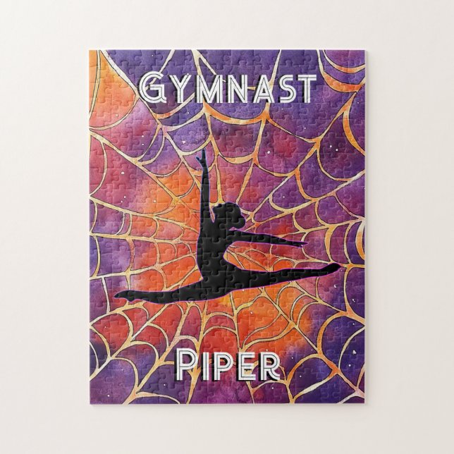 Personlig Gymnastics Halloween Spindelnät Pussel (Vertikal)