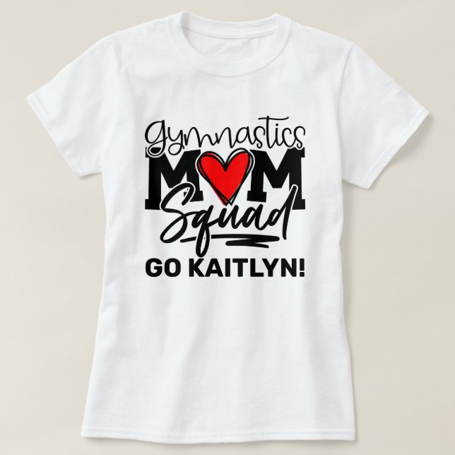 Personlig Gymnastics Mamma Squad T-Shirt (Design framsida)