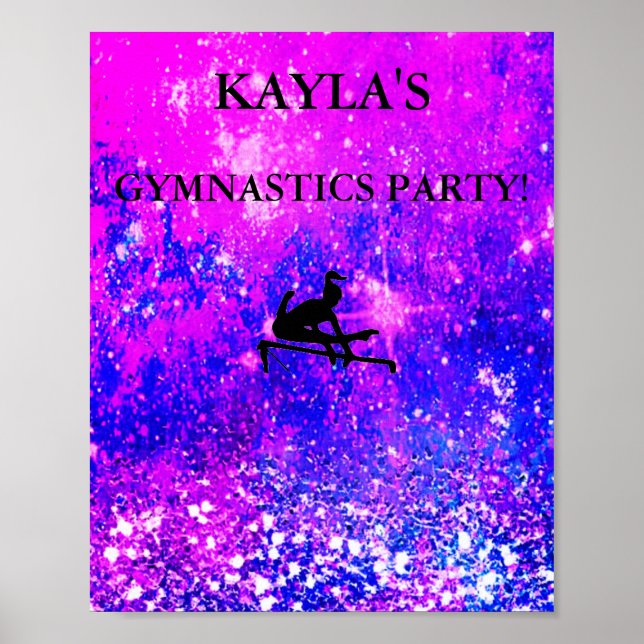 PERSONLIG GYMNASTICS PARTY POSTER (Framsidan)