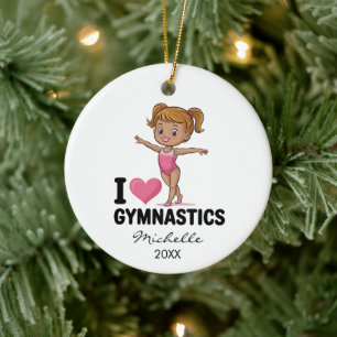 Personlig gymnastik Gymnast tjej jul Julgransprydnad Keramik