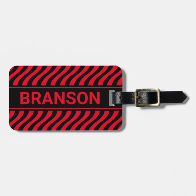 Personlig H Pub Red Wave Bagagebricka (Horisontell Framsida)