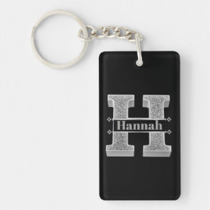 Personlig H Ursprungligt Silver Monogram Ditt namn