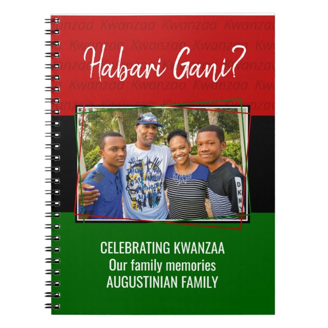 Personlig HABARI GANI Photo Kwanzaa Anteckningsbok (Framsidan)