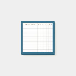 Personlig Habit Tracker i Ocean Blue Post-it Block