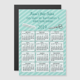 Personlig Hair Salon Mini Calendar Magnet 2019