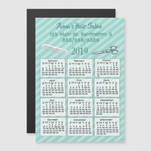 Personlig Hair Salon Mini Calendar Magnet 2019
